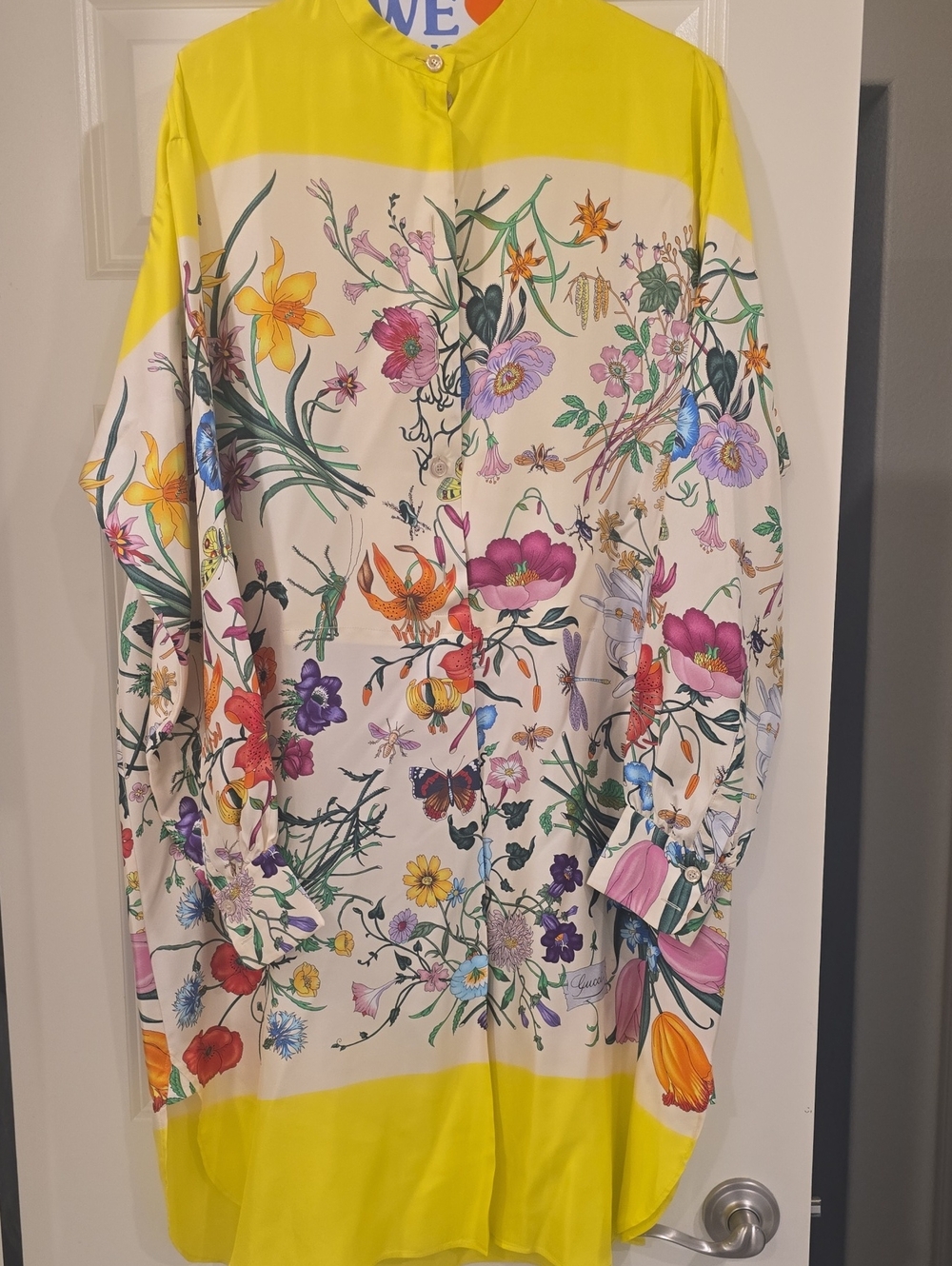 Gucci Floral Button-Up Tunic in Yellow, Cream, and Other Colors